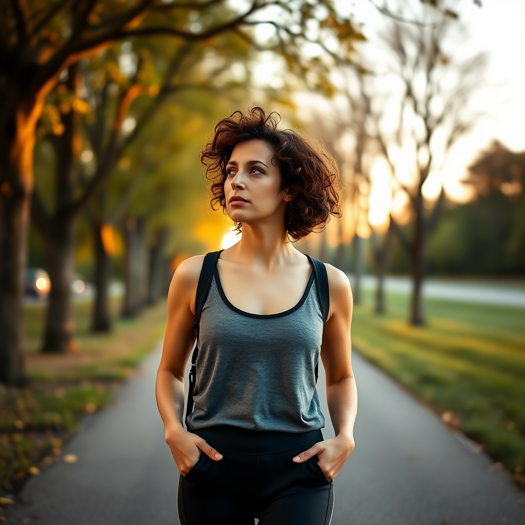 Woman walking thoughtfully during her infertility treatment process
