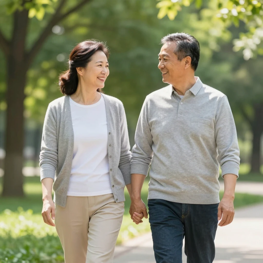 Happy couple holding hands in park representing improved relationship intimacy