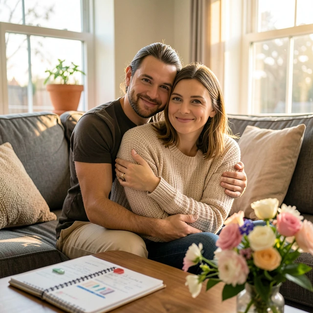 Couple providing emotional support during IVF treatment