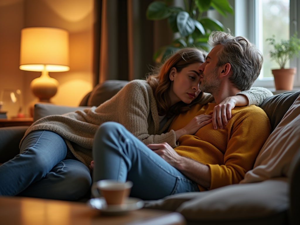 A couple offering emotional support to each other during fertility treatments.