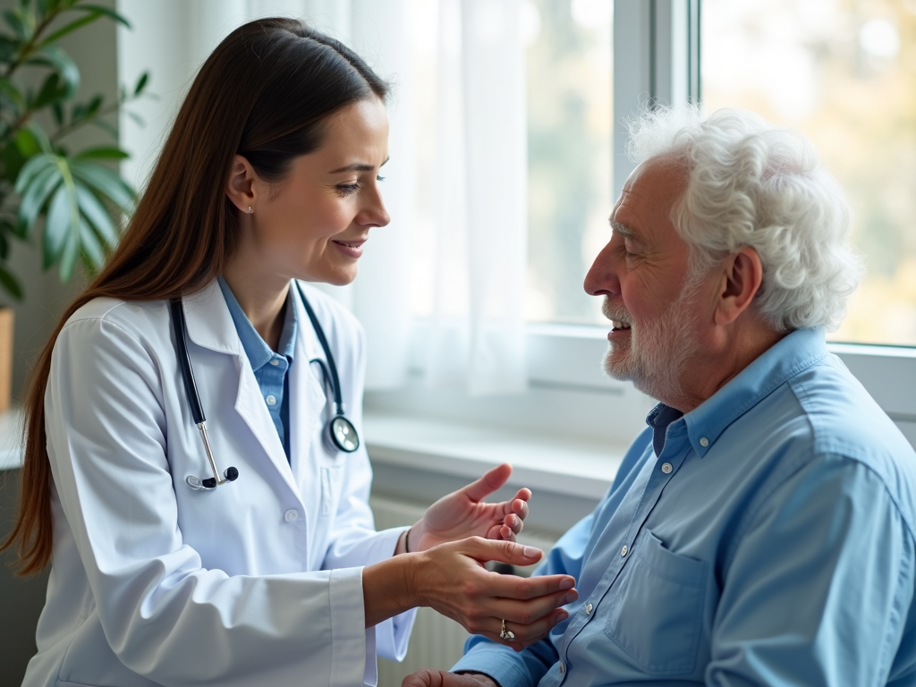 Doctor consulting with older patient