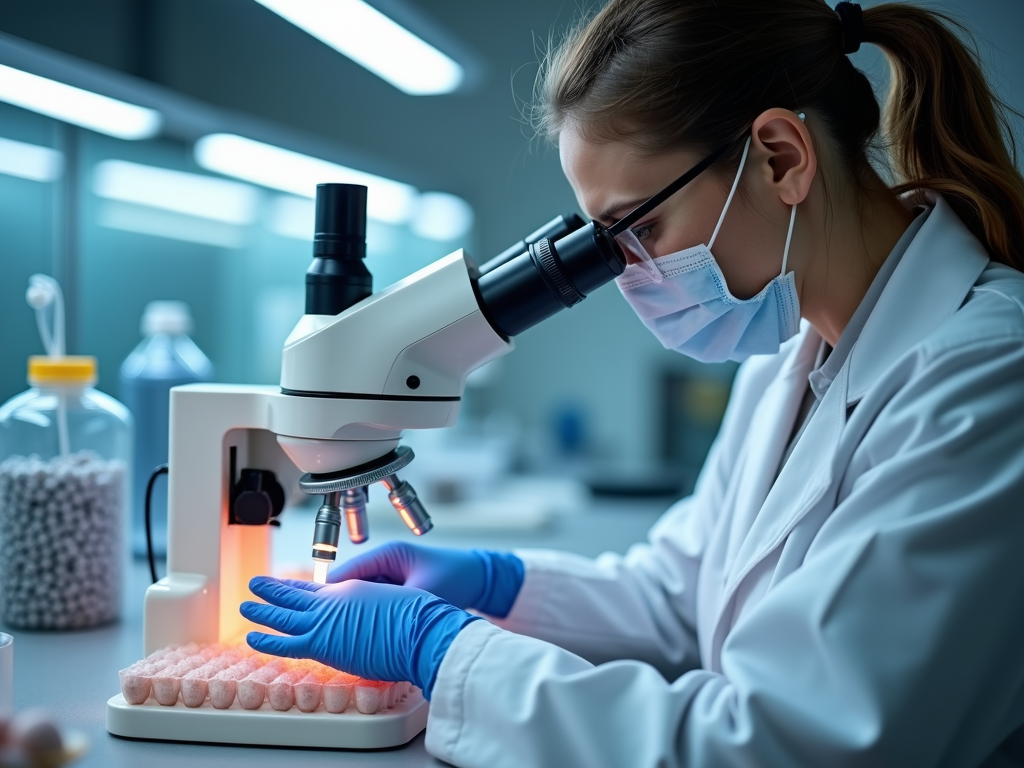 Scientist preserving eggs in a fertility lab