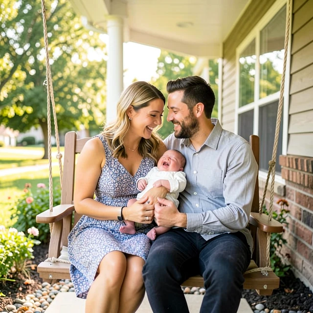 Happy family celebrating new baby after choosing the right sperm donor