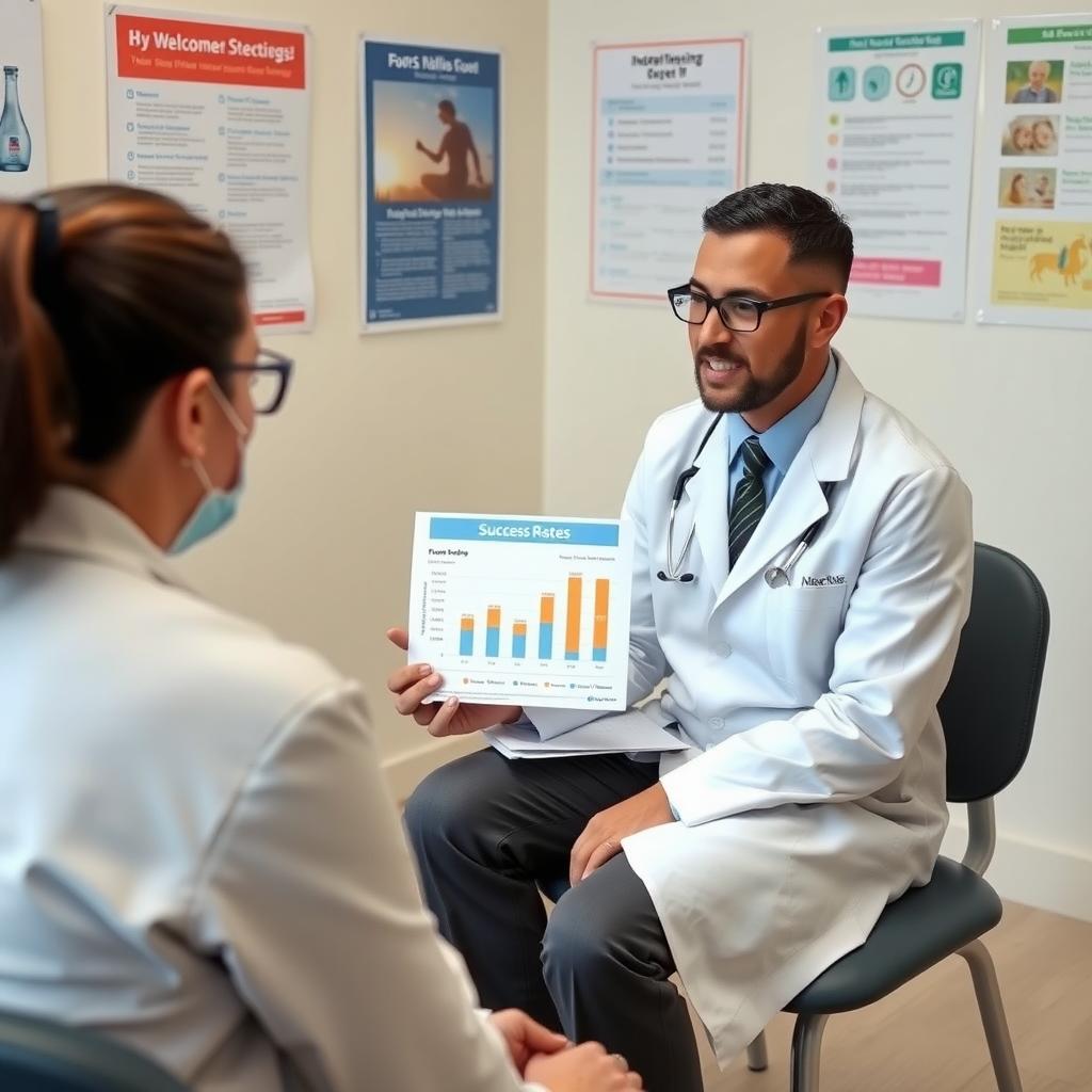 Doctor discussing fertility success rates with a patient