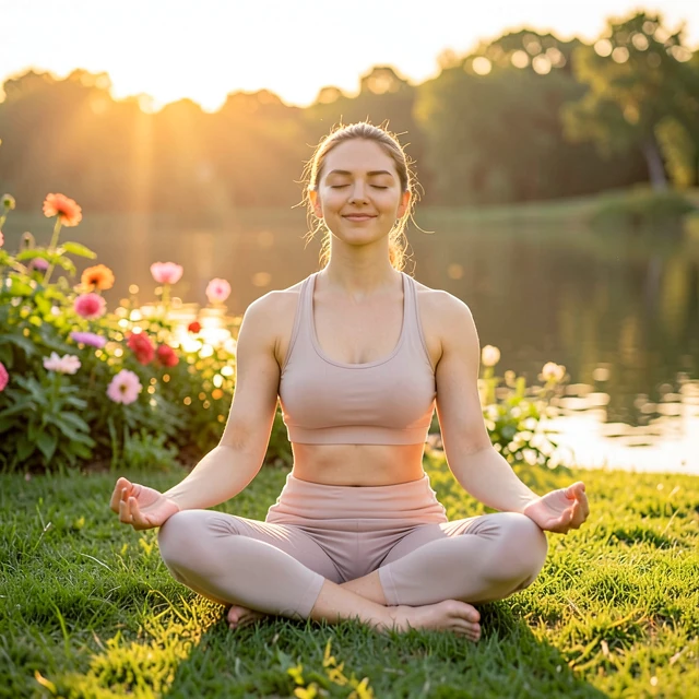 Woman practicing mindfulness meditation to manage infertility-related anxiety
