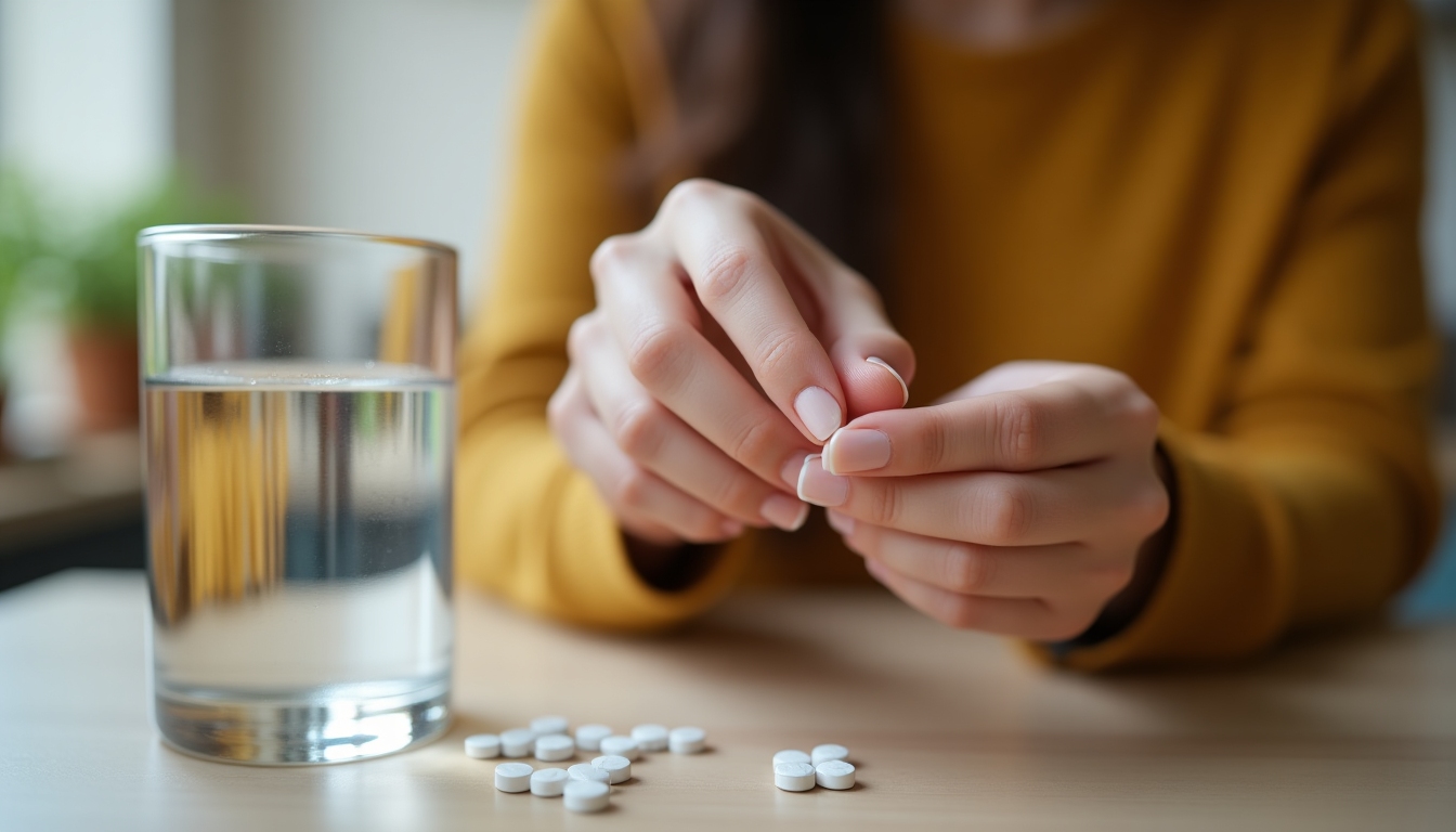 Woman taking ovulation inducer medication