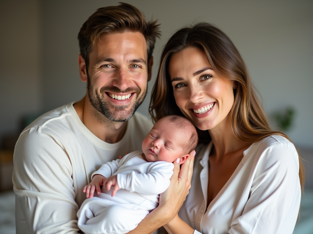 Couple with their baby after successful fertility treatment