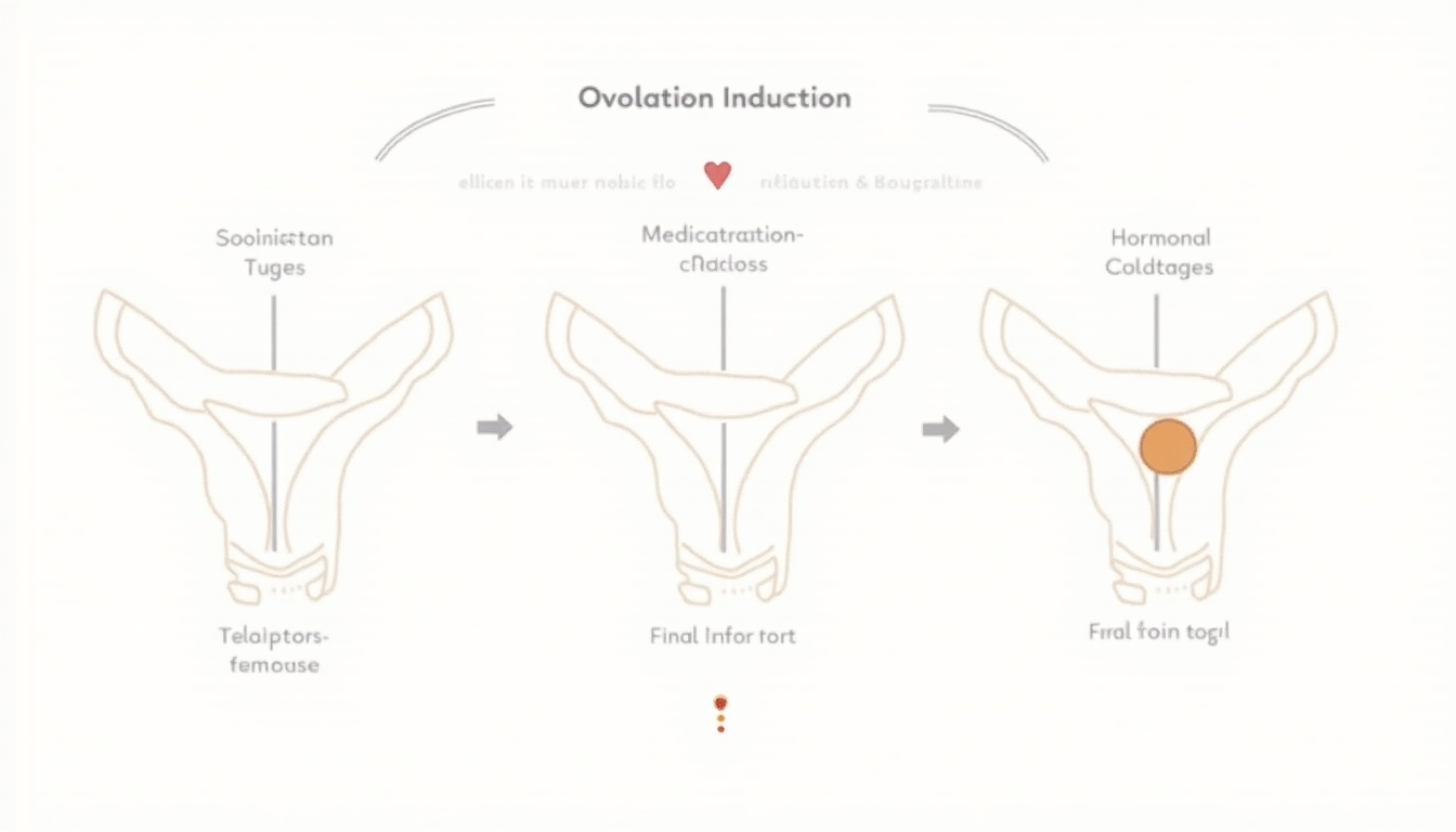 Diagram showing ovulation induction process