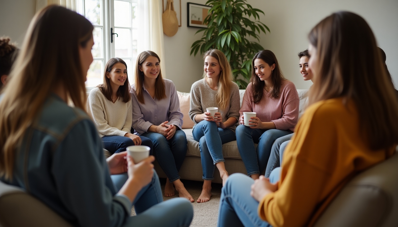 Support group meeting for individuals navigating fertility challenges.