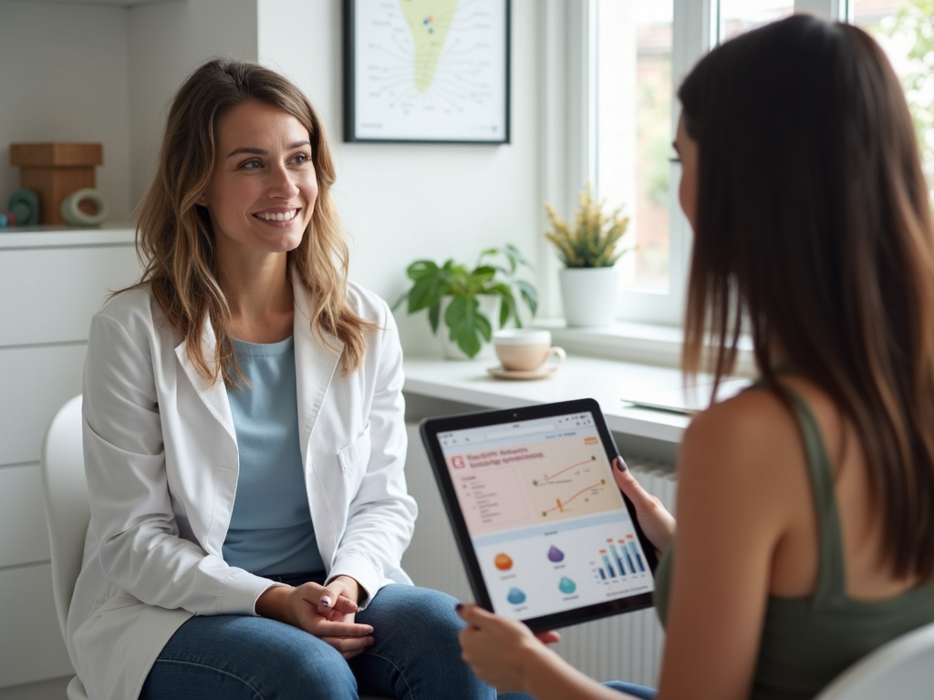 Woman consulting with fertility specialist about egg freezing