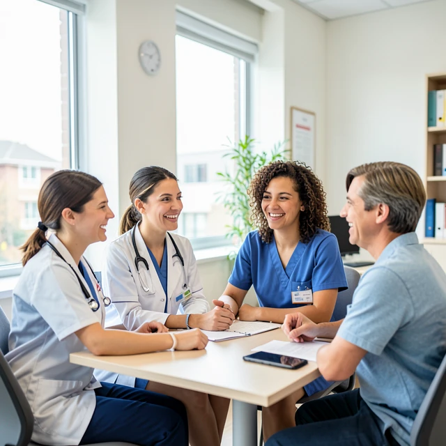 Fertility clinic team providing supportive care