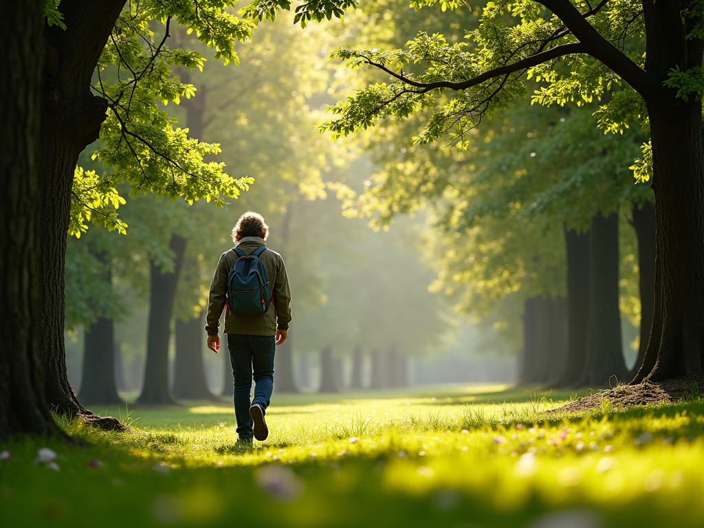 A person walking in nature
