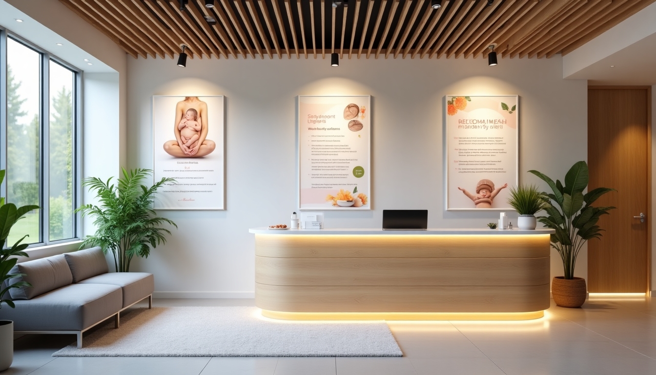 A supportive and informative fertility clinic lobby