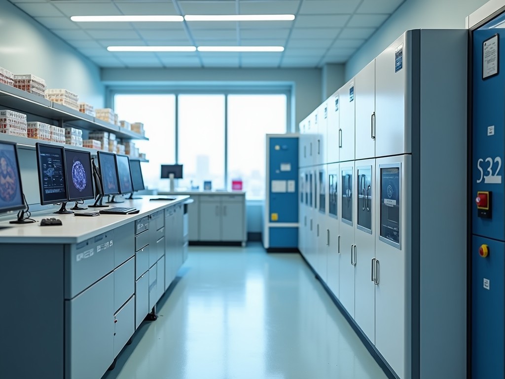 An image of a lab storing samples for fertility preservation, showing advanced technology.