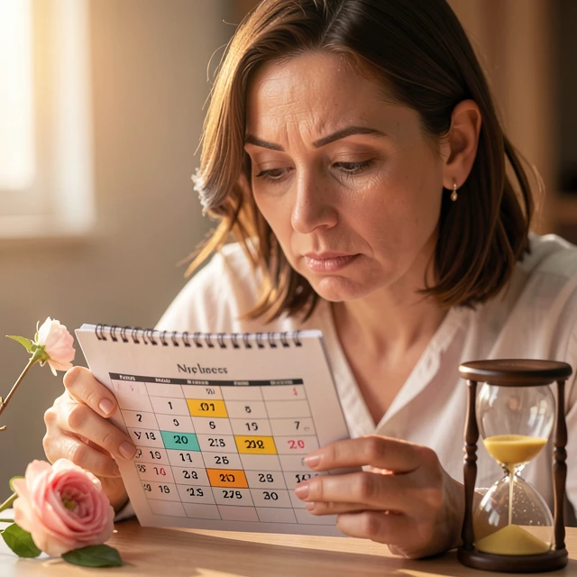 Woman reflecting on age and fertility