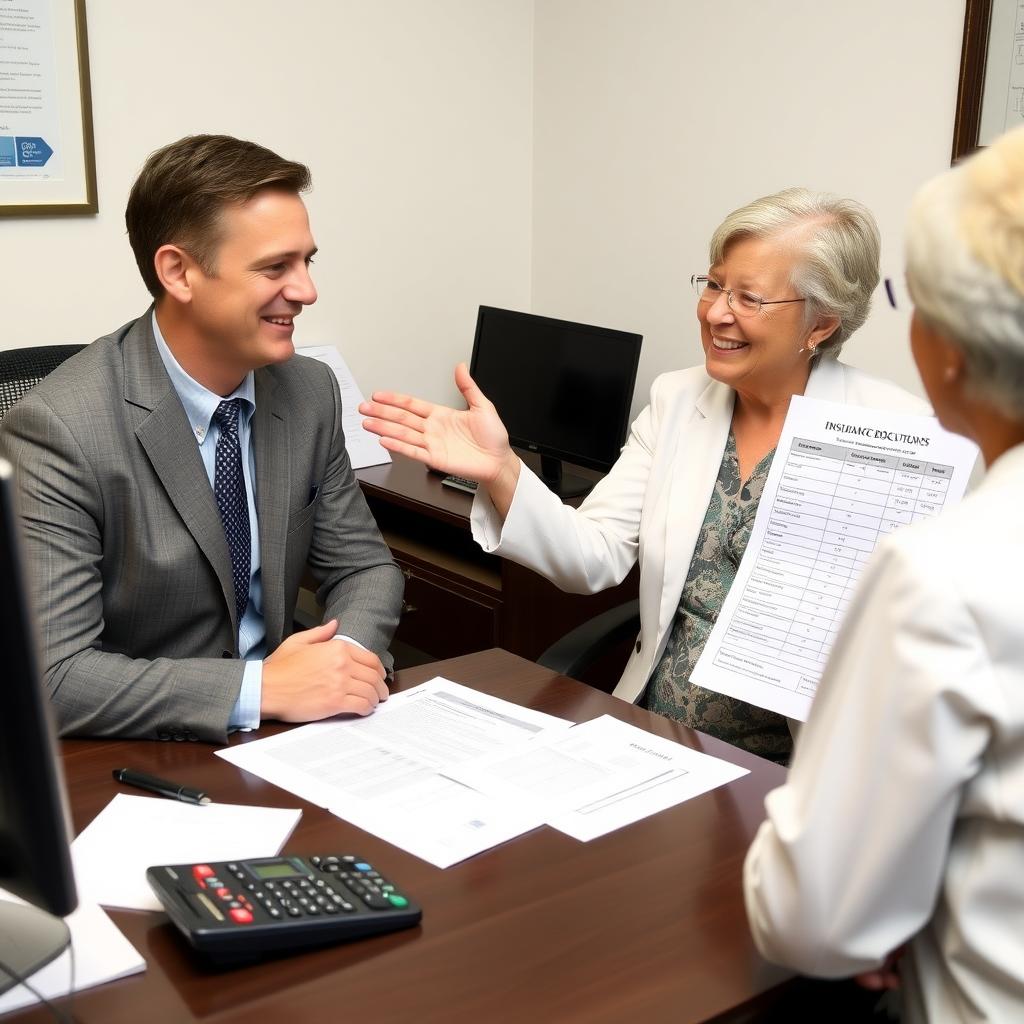 Financial counselor explaining insurance coverage to a patient
