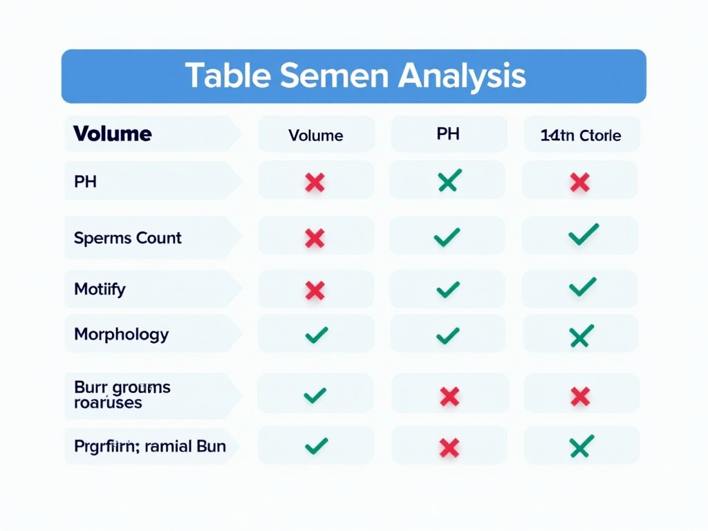 Table of normal semen analysis parameters