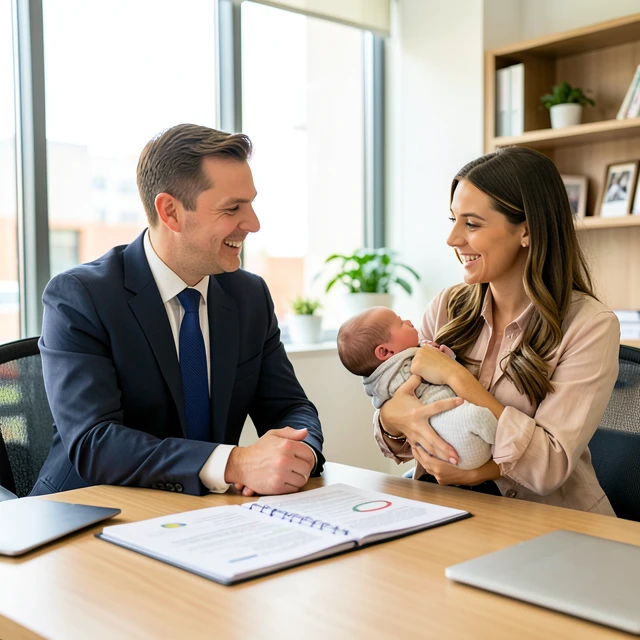 Young parents meeting with an estate planning professional