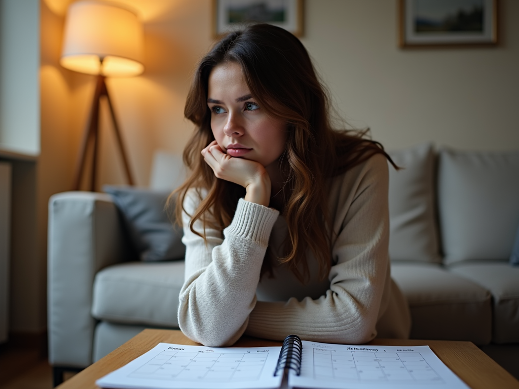 Woman reflecting on fertility treatment schedule