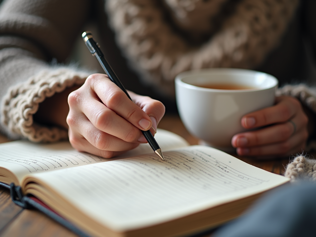 Someone journaling to reflect on their fertility experience.