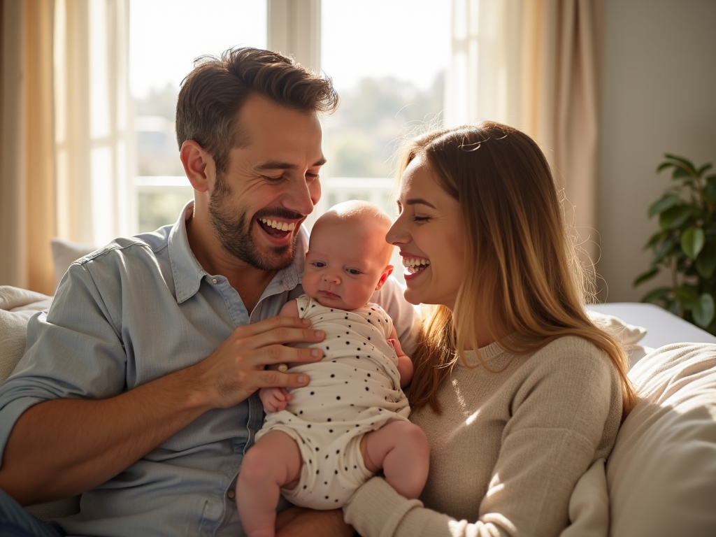 Family celebrating after fertility treatment success