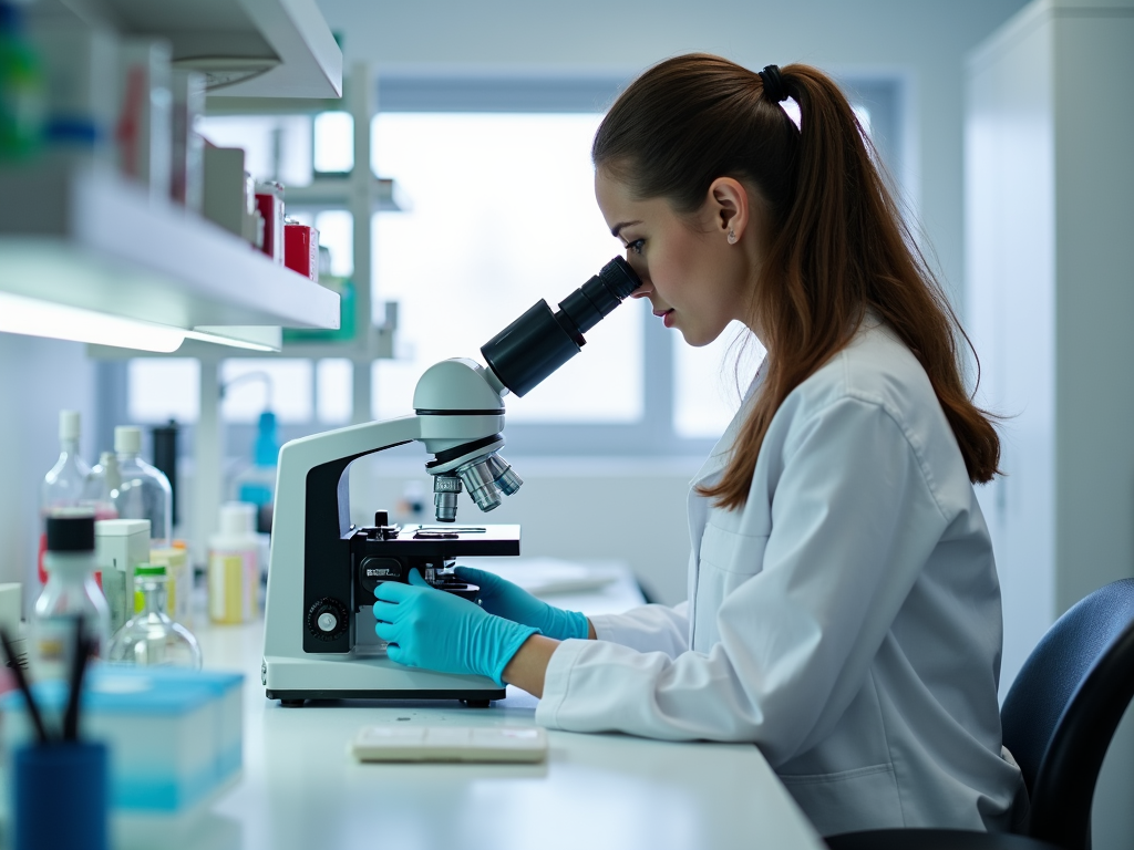 Technician working with samples in a fertility lab.