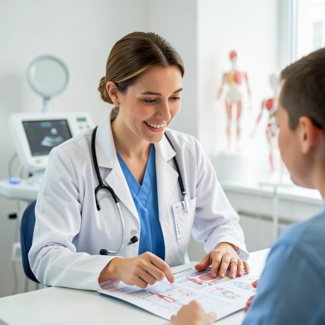 Doctor consulting with patient about IVF treatment options