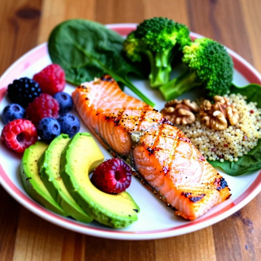 Nutrient-rich meal with foods that support fertility health