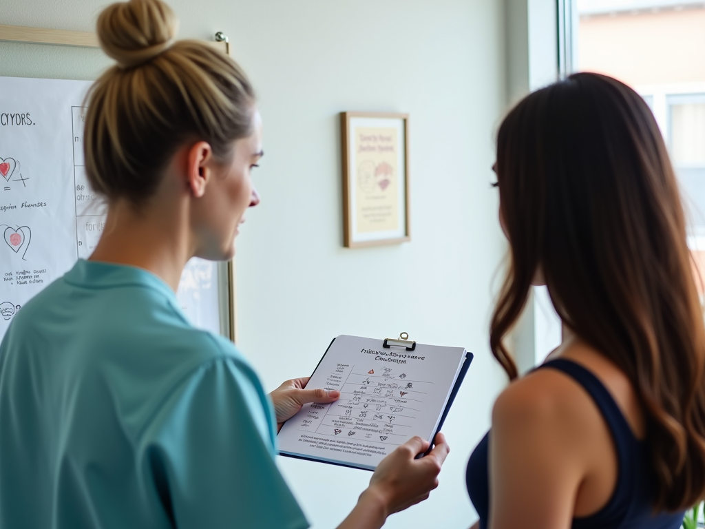 Doctor discussing fertility preservation with a woman.