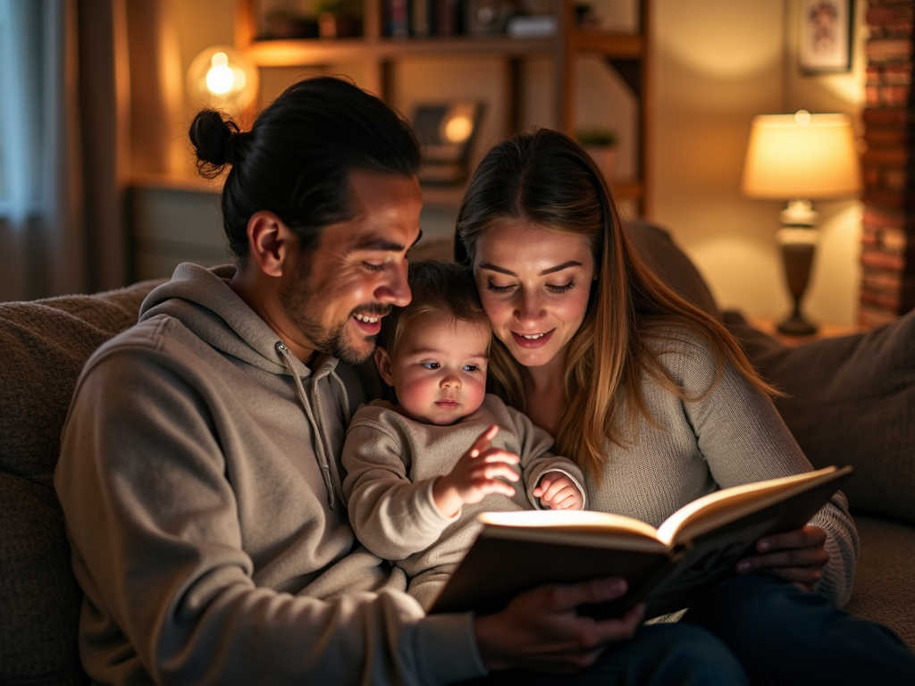 Couple cherishing memories of their adoption journey.