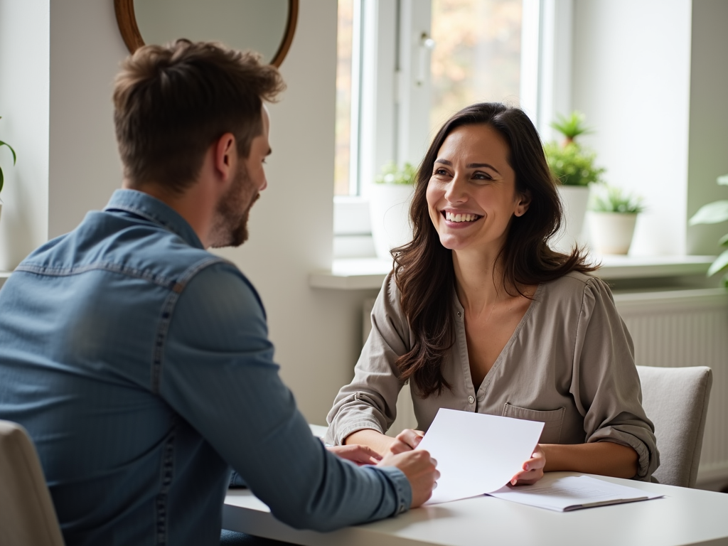 Couple consulting with a financial advisor about fertility treatment costs.