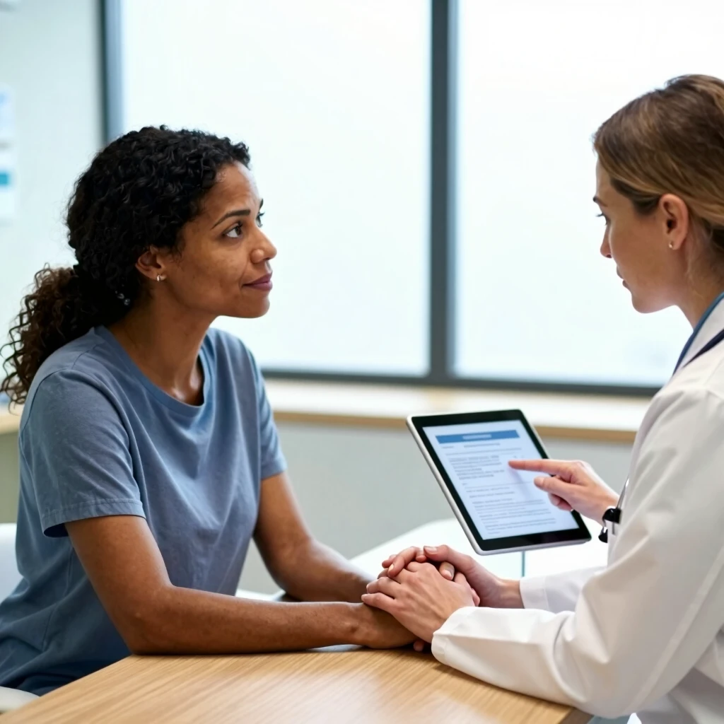 Couple consulting with fertility doctor about IVF options