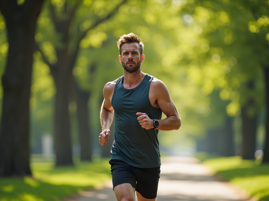 Man exercising for better health