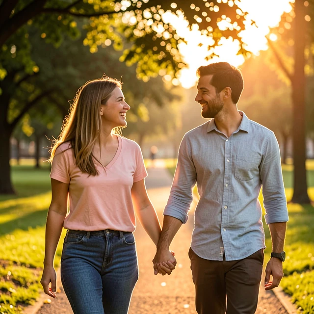 Couple finding emotional support together in nature