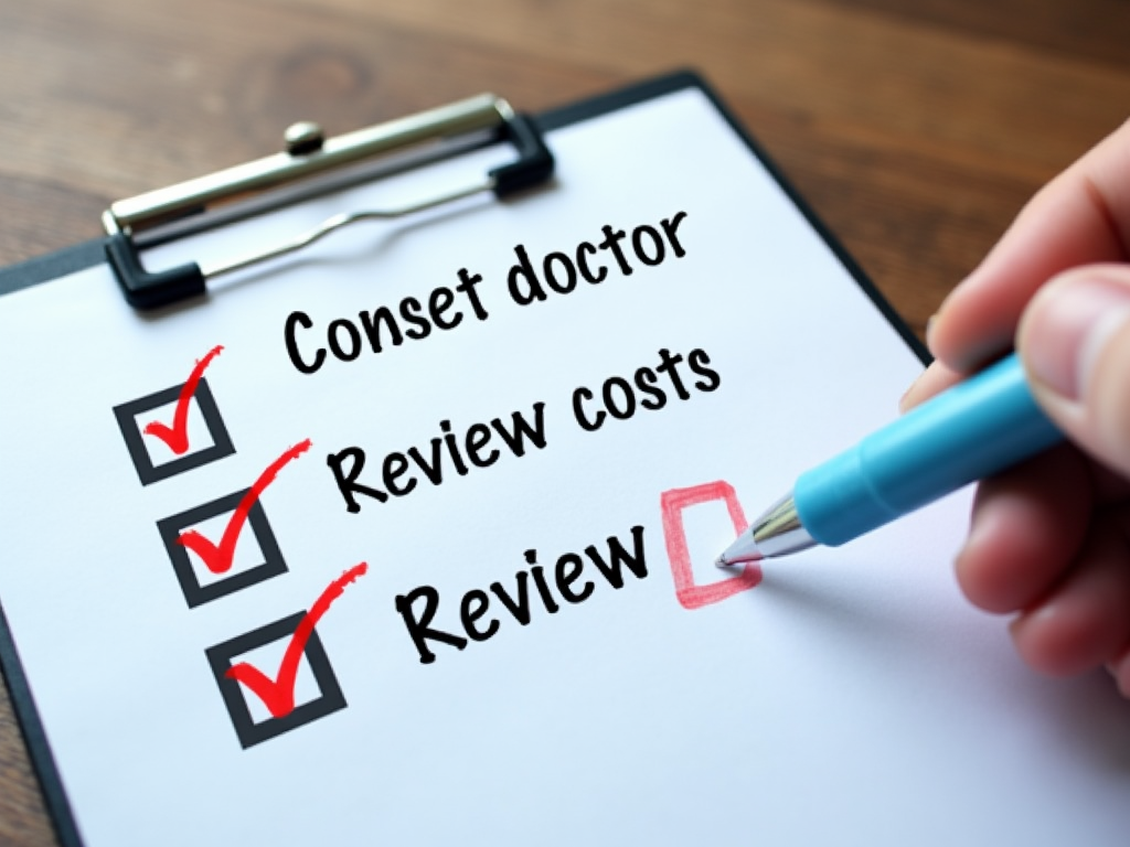 Checklist of sperm banking steps being marked complete.