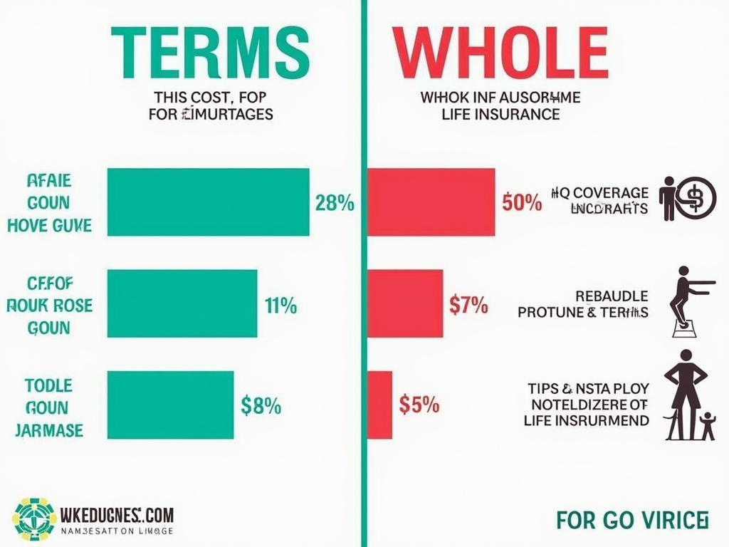 Term vs. whole life insurance comparison.