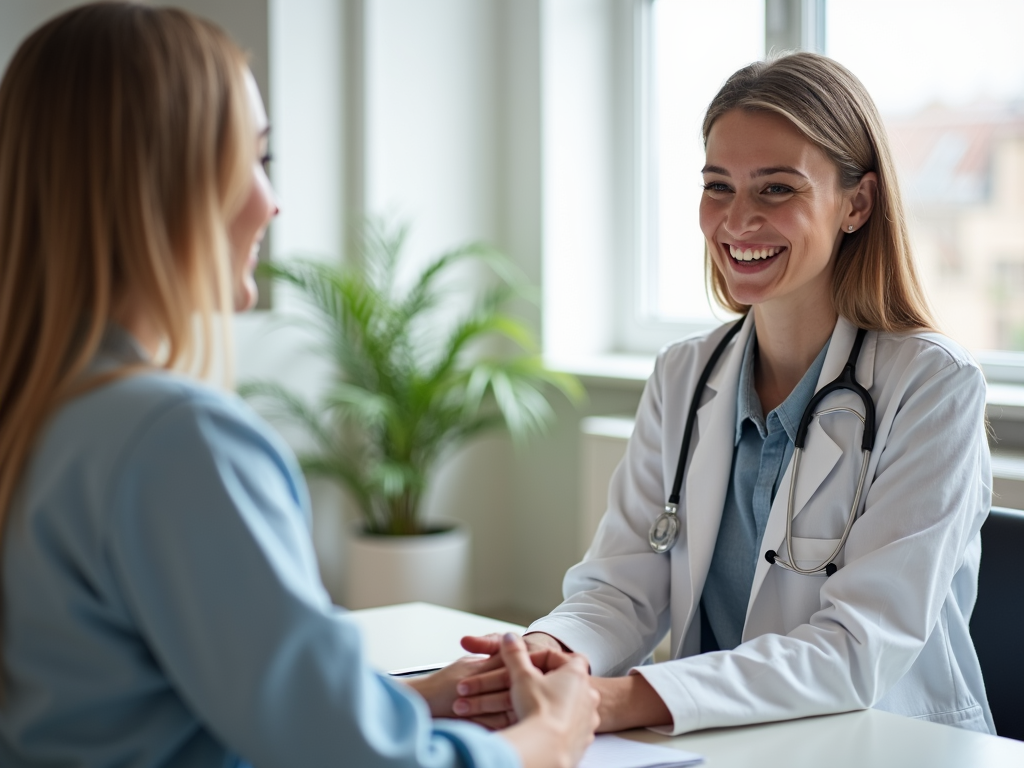 Woman consulting doctor about fertility