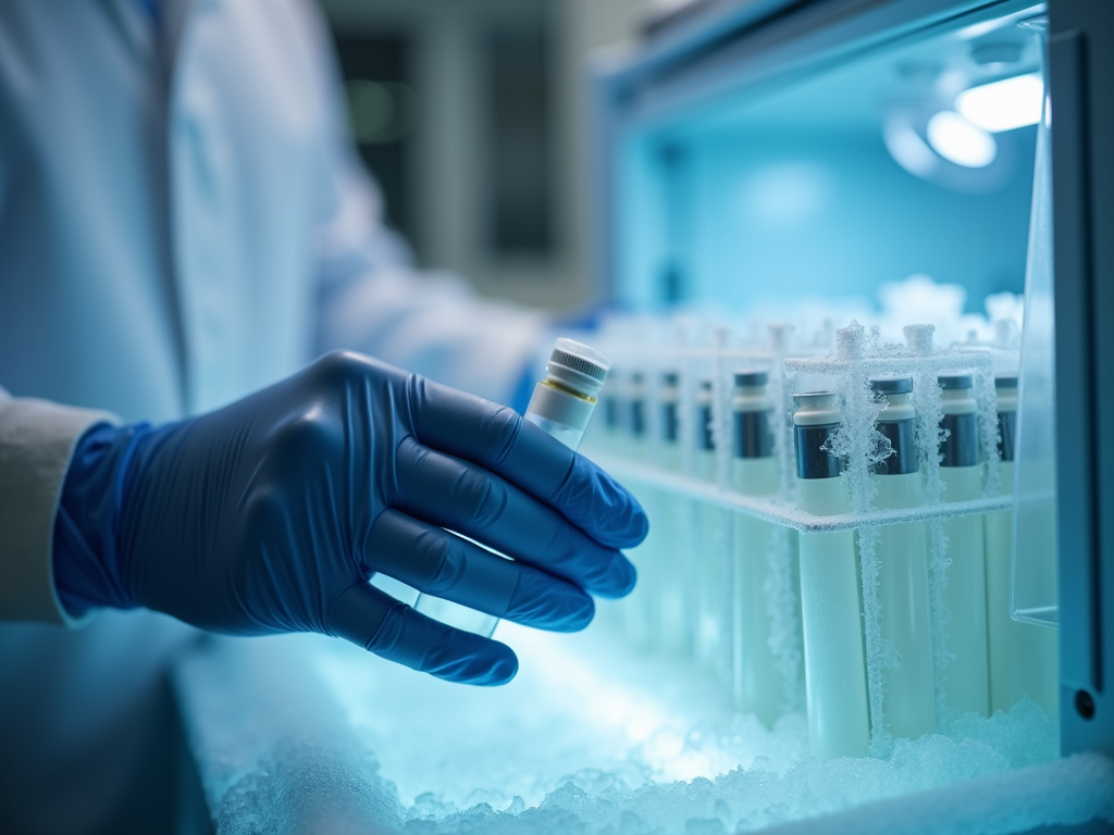 Cryopreservation equipment in use