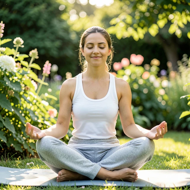 Woman practicing mindfulness to cope with infertility stress