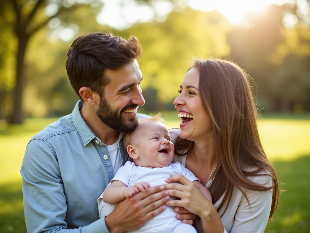 Family celebrating after fertility journey