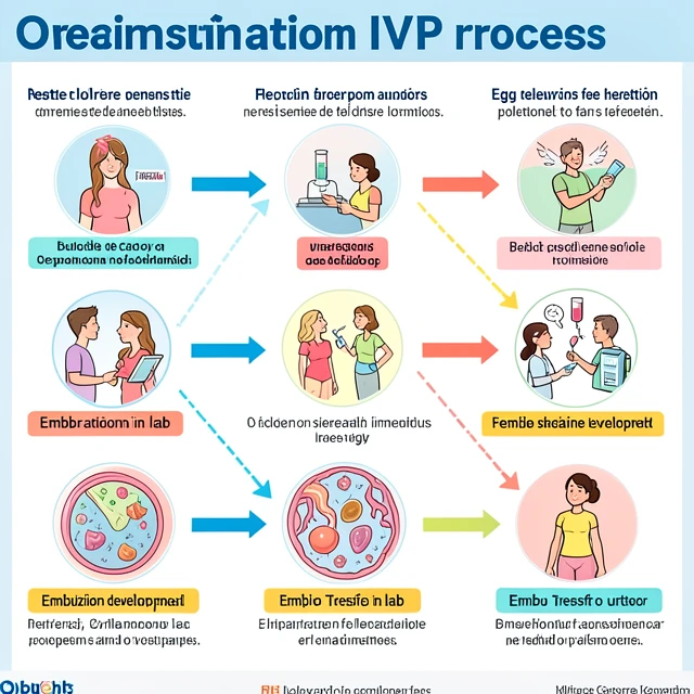 Infographic showing the steps of IVF fertility treatment