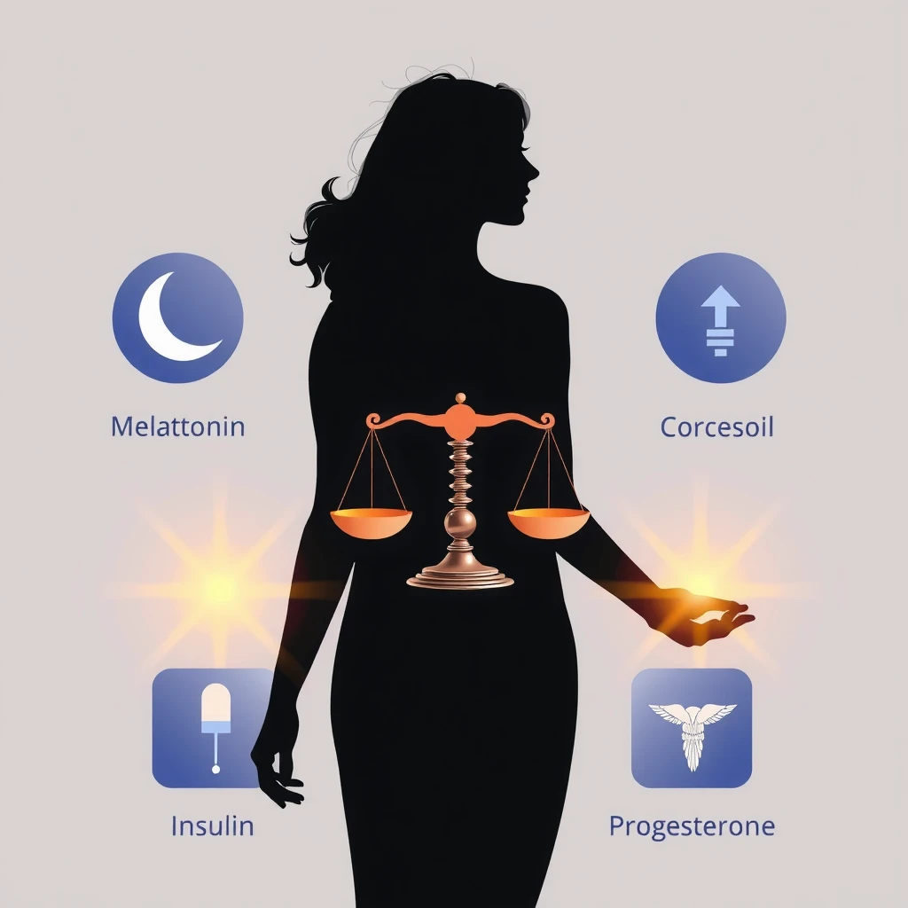 Illustration showing balanced hormones influenced by good sleep