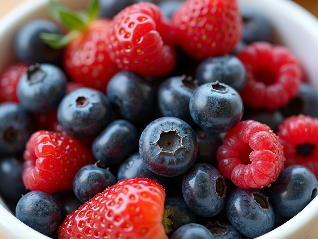 A bowl of antioxidant-rich berries, perfect for boosting fertility.
