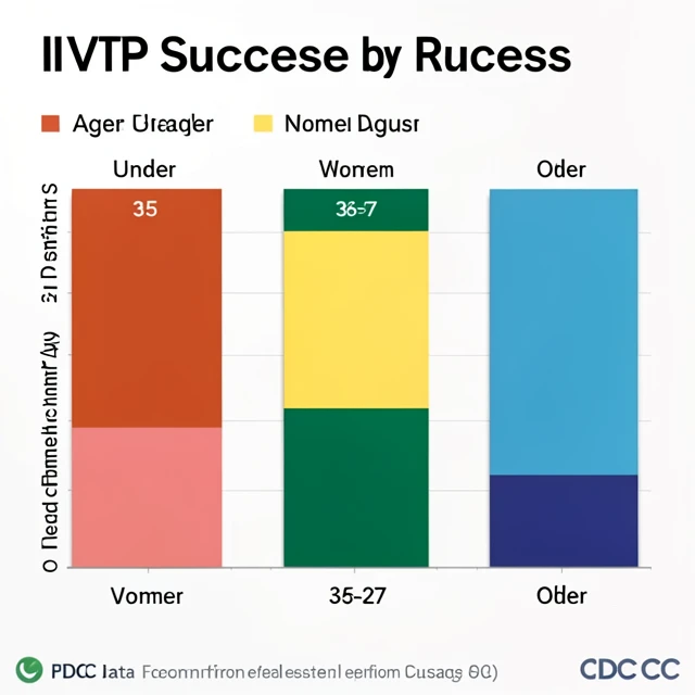 IVF success rates chart based on age, sourced from CDC statistics