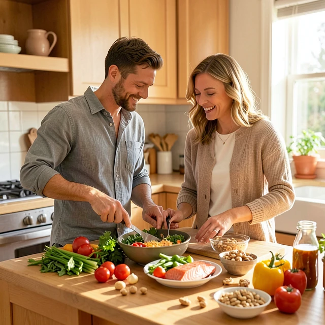 Couple adopting natural lifestyle changes to support fertility