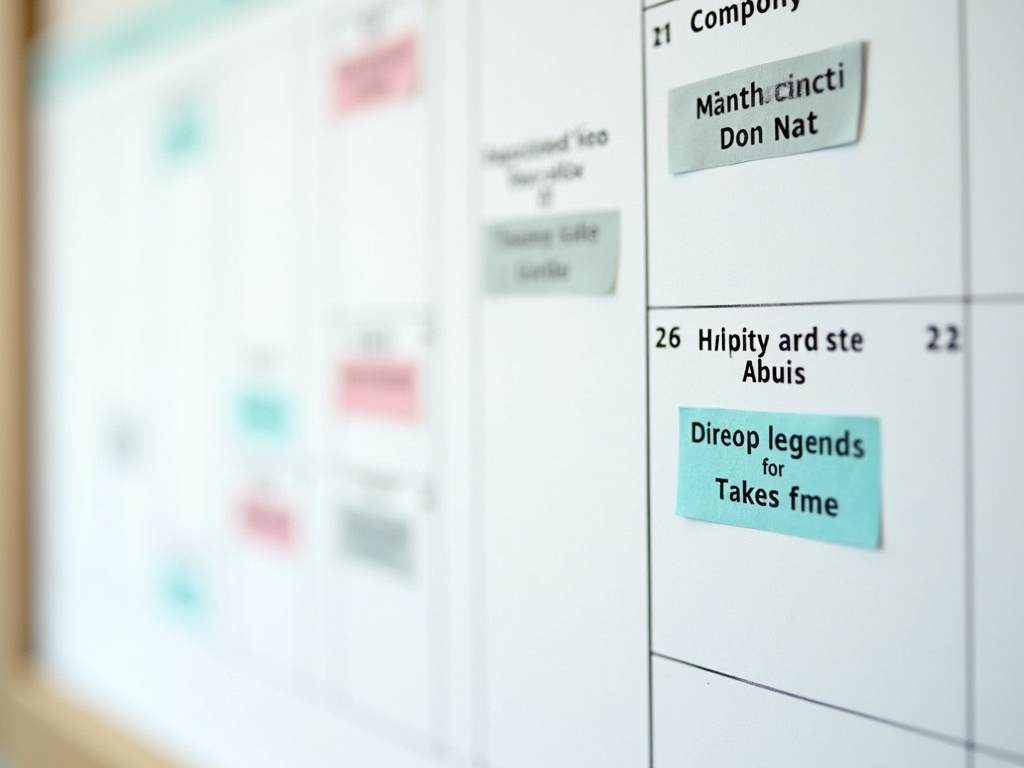 Calendar showing fertility treatment schedule.