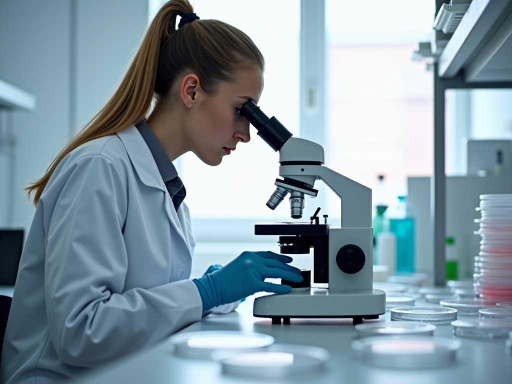 A lab technician preparing embryos during an IVF procedure.