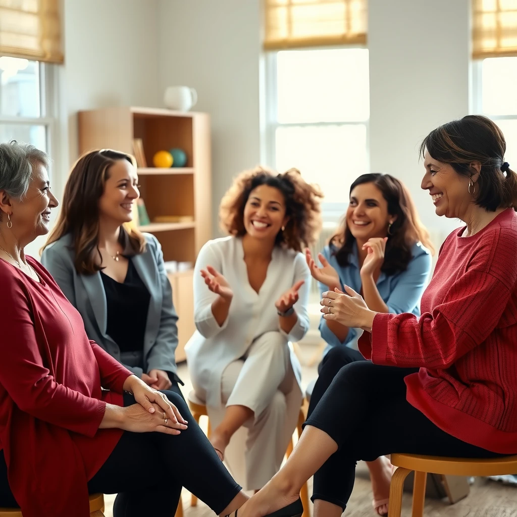 Support group of women sharing experiences with PCOS and fertility