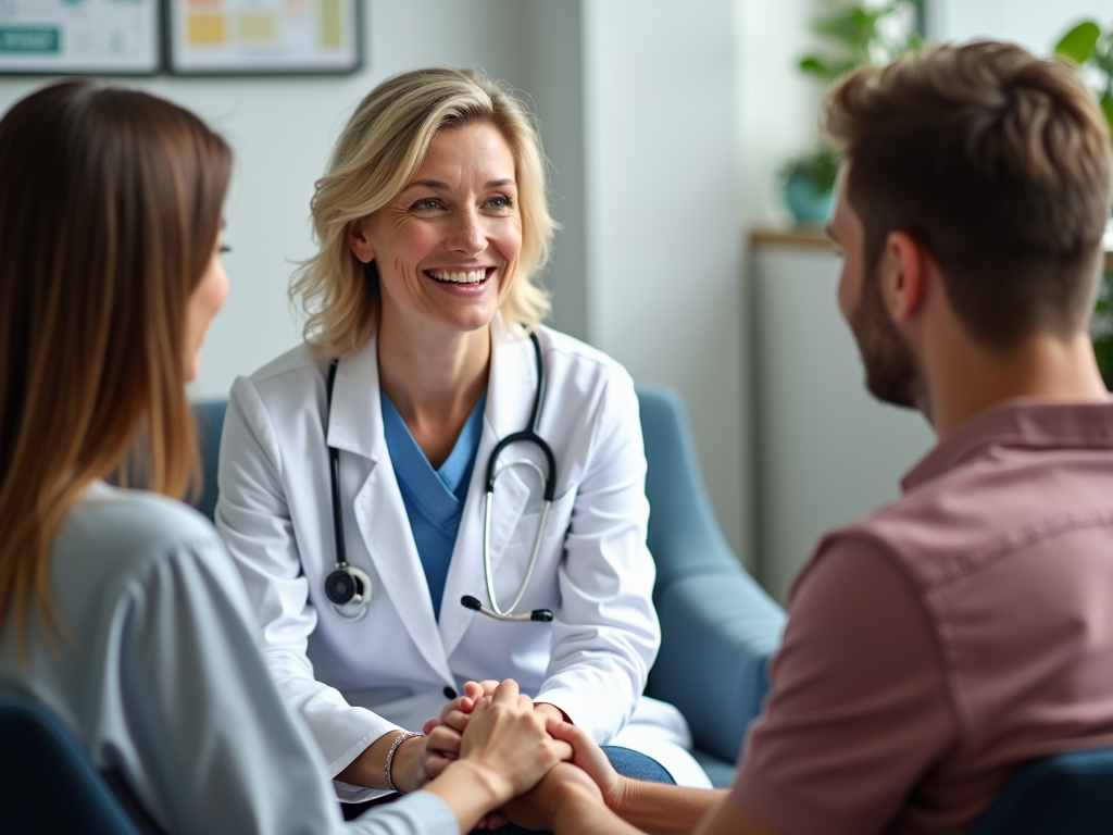 Doctor and couple in consultation