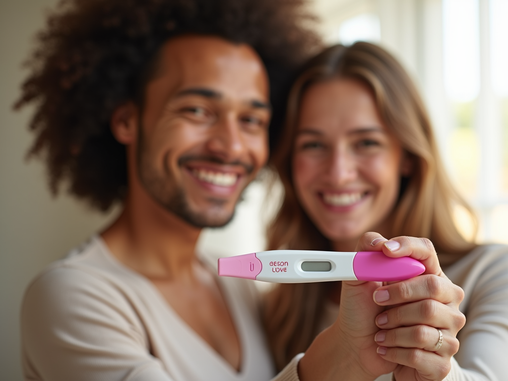 Couple celebrating success after fertility treatments.